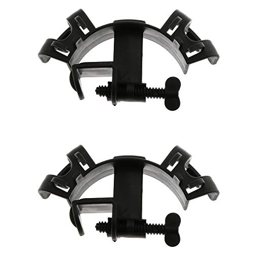 Maxmoral 2pcs Aquarium Water Tube Clamp Adjustable Plastic Fish Tank Pipe Holder Fixed Clips(Black) - Image 1