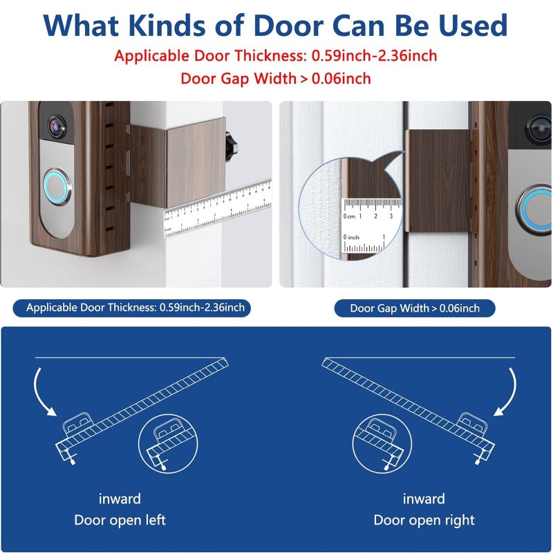 KIMILAR Anti-Theft Video Doorbell Mount Compatible with Most Wireless Video Doorbell, Adjustable Mounting Bracket Accessories for Houses, Apartments, Businesses - Image 3