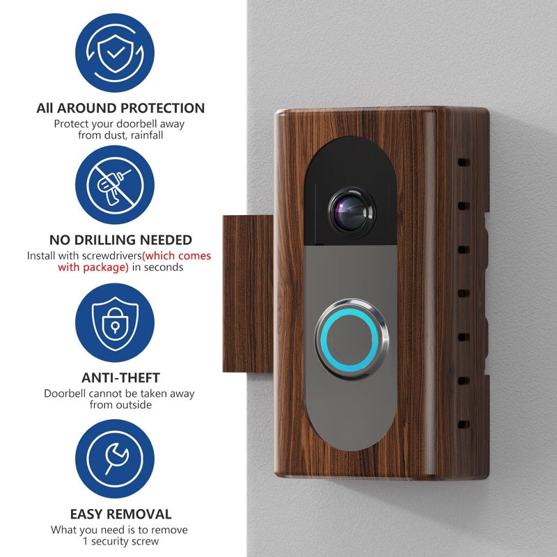 KIMILAR Anti-Theft Video Doorbell Mount Compatible with Most Wireless Video Doorbell, Adjustable Mounting Bracket Accessories for Houses, Apartments, Businesses - Image 4