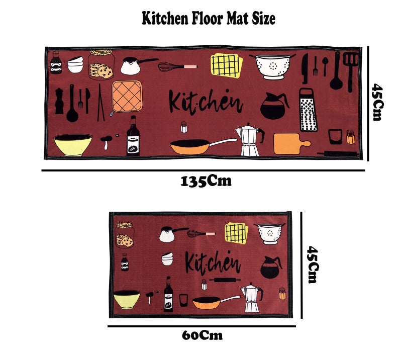AAZEEM Kitchen Floor Mat & Runner with Anti Skid Backing, Set of 2 (40 x 120 & 40 x 60 cm) - Image 5