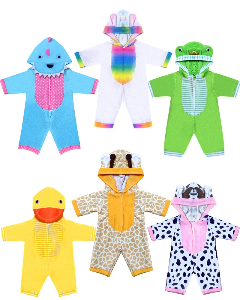 ARTST Doll Clothes,12 inch Baby Doll Clothes[6 Sets Animal Styling ] Valentine's Gift for 10/ 11 /12 inch Baby Girl&Boy Dolls - Image 1