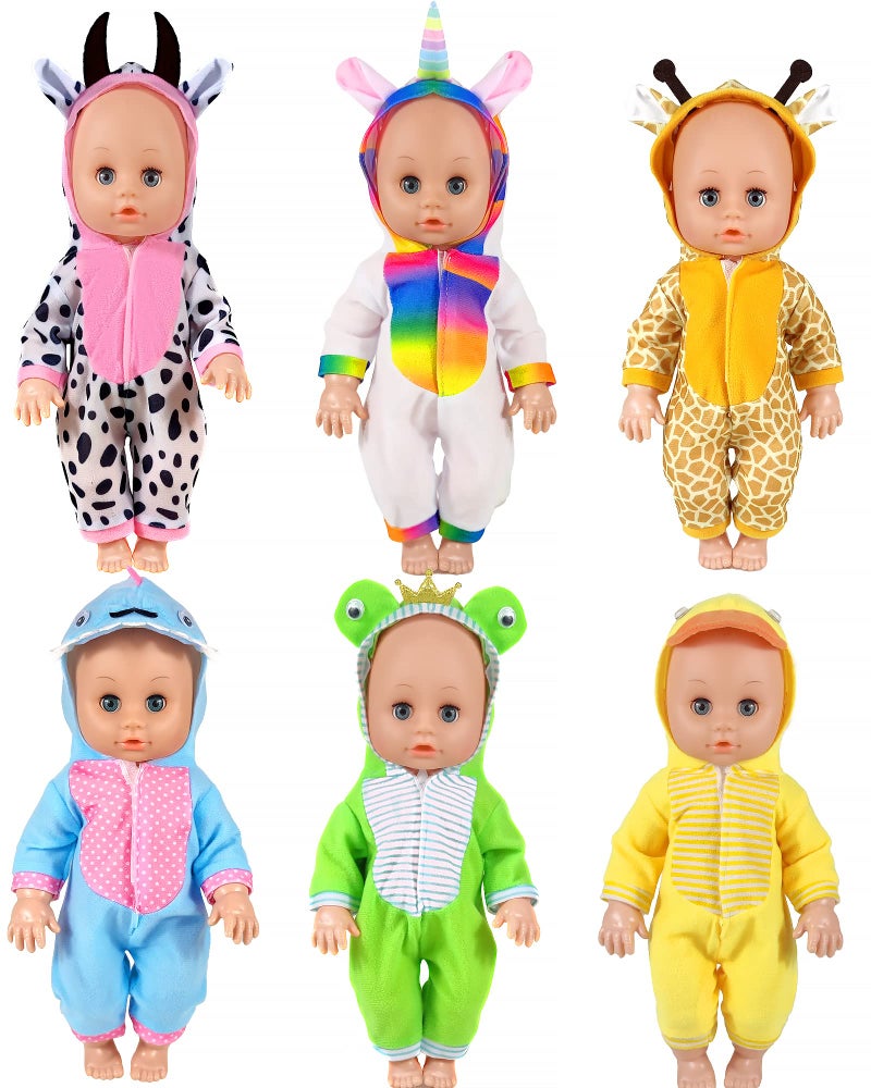 ARTST Doll Clothes,12 inch Baby Doll Clothes[6 Sets Animal Styling ] Valentine's Gift for 10/ 11 /12 inch Baby Girl&Boy Dolls - Image 2