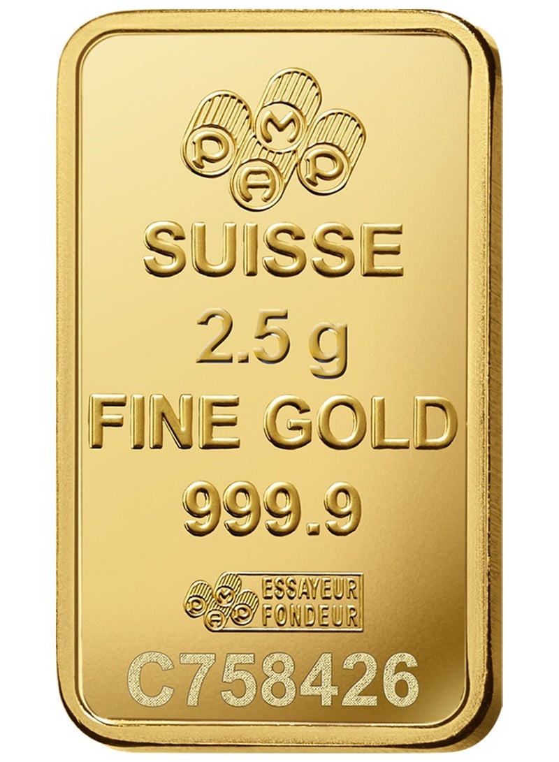 Pamp Suisse Queen Fortuna 24K 999.9 2.5g Pure Gold Bar 2.5 Grams - Image 2