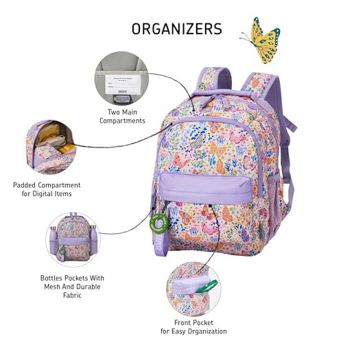 ZOOKEEPER School Bag for Boys & Girls Kids School Bags for 2-5 Years Lightweight, Water-Resistant Backpack for Toddlers, Preschool & Nursery Cute Butterfly Design (Pink, 8L) - Image 3