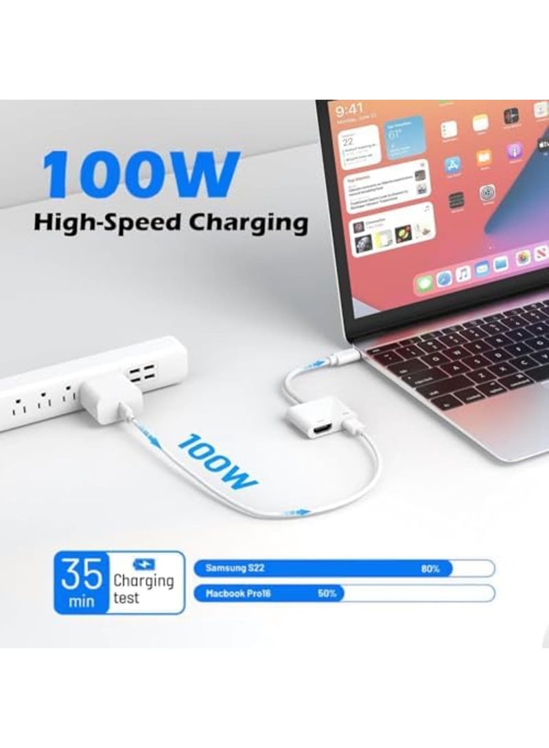 Barakah USB C to HDMI Adapter, 2-in-1 Type C to HDMI for i-Phone 16/15, 4K@60Hz, 100W Fast Charging, TV/HDTV/Monitor/Projector Video & Audio Sync, USB C Hub Compatible with Sam-sung, MacBook Pro (White) - Image 3