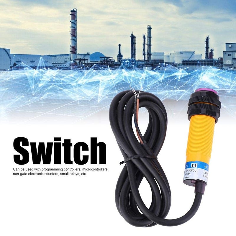 Thincol 10PCS Infrared Diffuse Photoelectric Switch, E3F-DS30C4 M18 Proximity Switch, Optical Three Lines NPN NO (Normally Open) 30 cm Detection Distance10-30VDC Obstacle Avoidance Sensor Module - Image 5