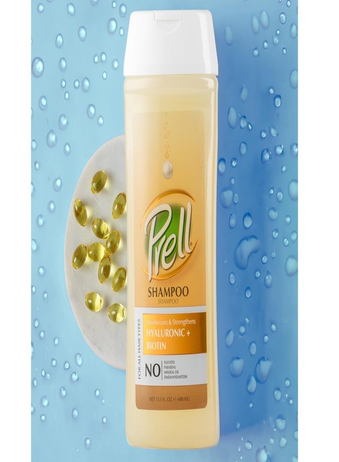 Prell Hyaluronic + Biotin Moisturizes & Strengthens Shampoo for All Hair Types 13.5 fl.oz (Pack of 3) - Image 2