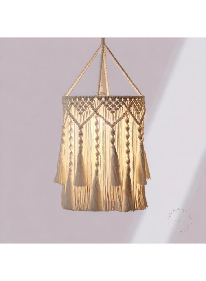 Antikiano Macrame Hanging Lantern,Boho Pendant Lamp,Tassel - Image 2