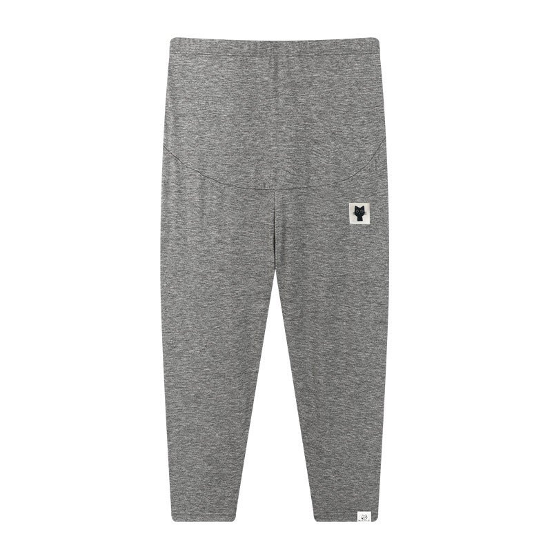 Maternity Support Mid-Length Pants Spring Autumn Elastic Capris T702# dark gray kitten diagram