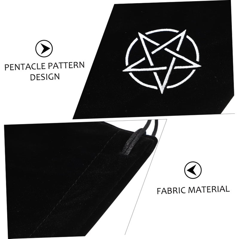 2pcs Black Pentacle Tarot Card Drawstring Storage Bag for Beginners - Image 5