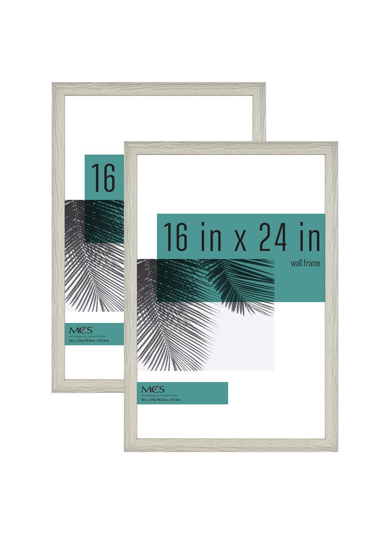 MCS MCS Studio Gallery 16x24 Poster Frame Gray Woodgrain Vertical  Horizontal Wall Hanging Large Picture Frame for Photos Posters  Art Prints 2Pack 