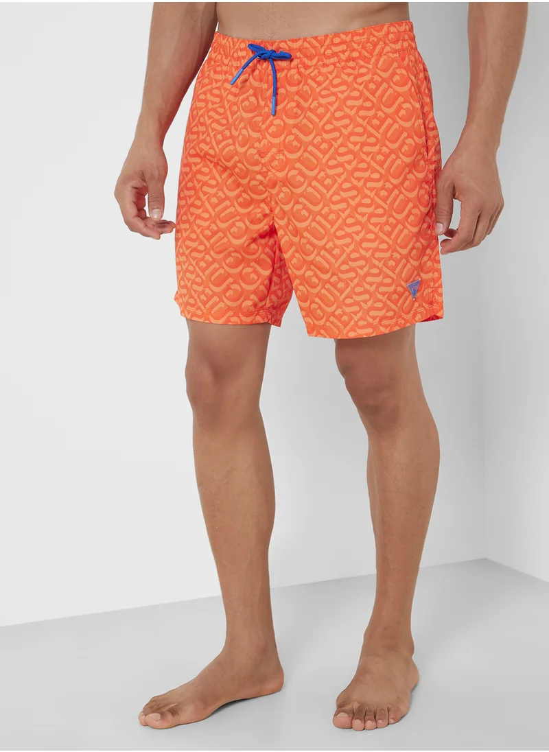 جس All Over Print Swim Shorts