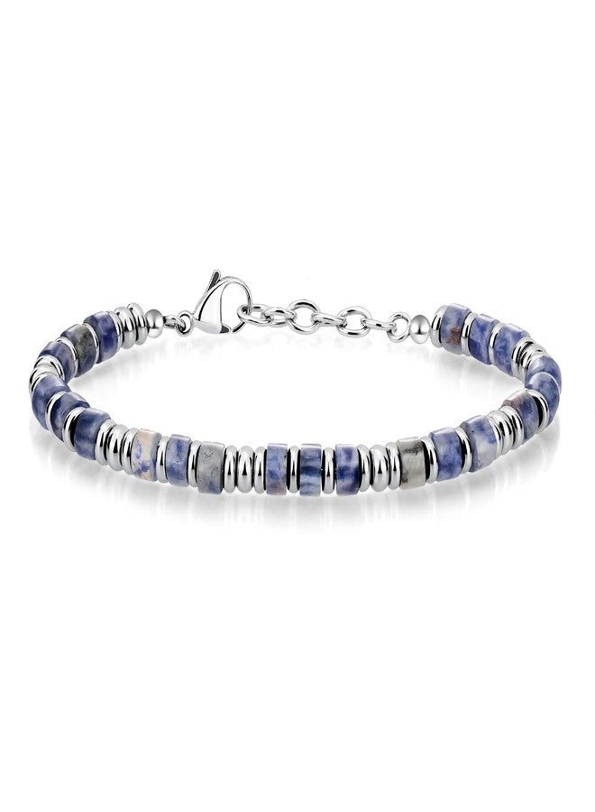 SIUMAL Mens Bracelet, Boho Stainless Steel Bracelets for Men, Beaded Bracelets, Jewelry Gifts for Husband, Father, Friends, Medium, Stainless Steel, no gemstone - Image 1
