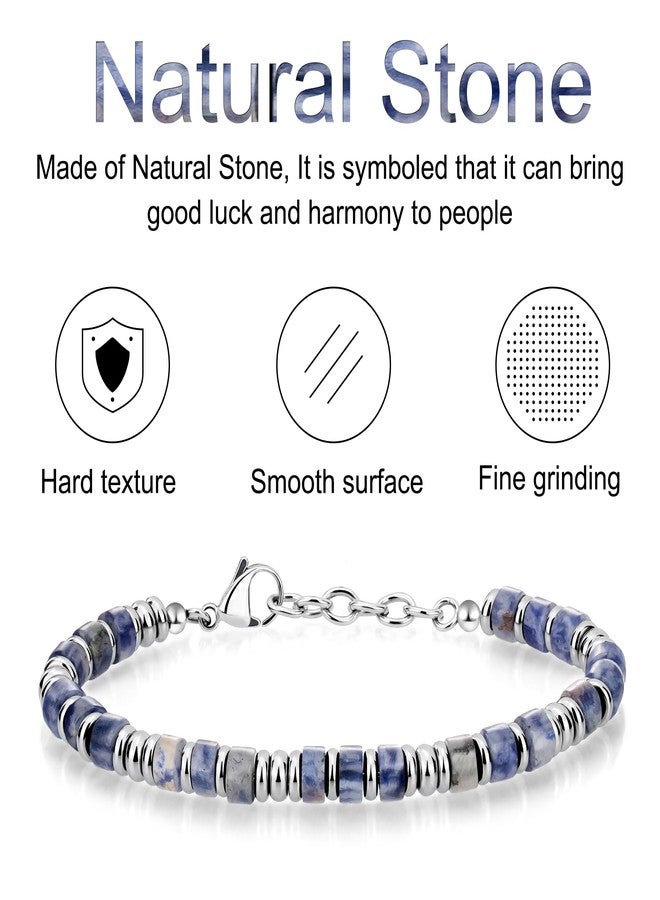 SIUMAL Mens Bracelet, Boho Stainless Steel Bracelets for Men, Beaded Bracelets, Jewelry Gifts for Husband, Father, Friends, Medium, Stainless Steel, no gemstone - Image 4