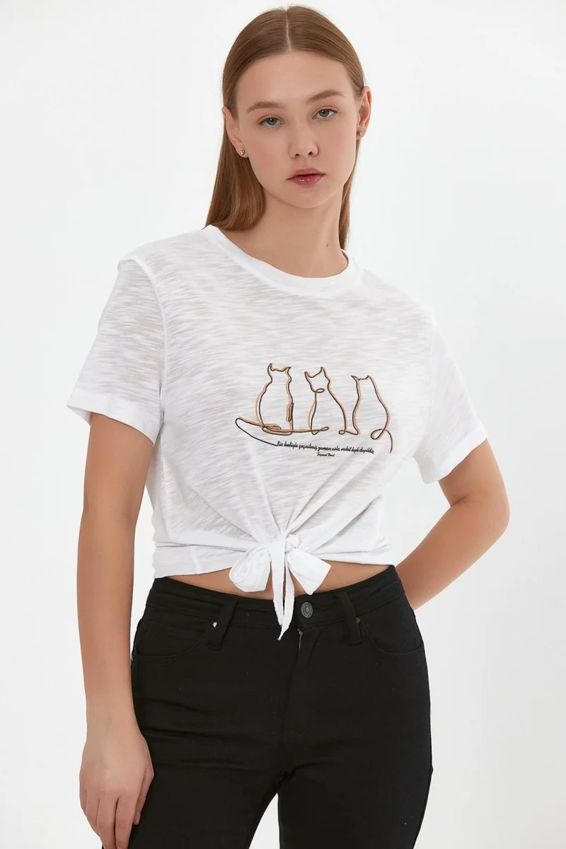 Alexander Gardi Printed Lace-Up T-Shirt (B22-24300)