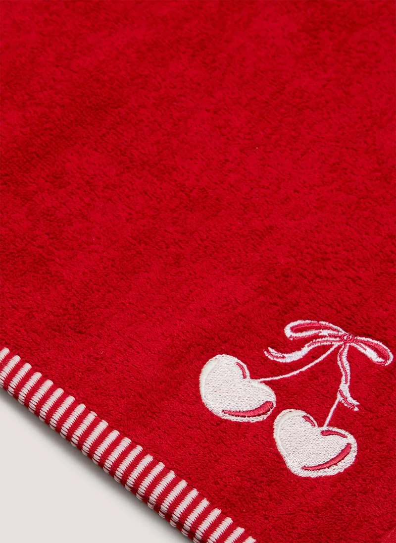 ماتلان Red Cherry Embroidered Hand Towel