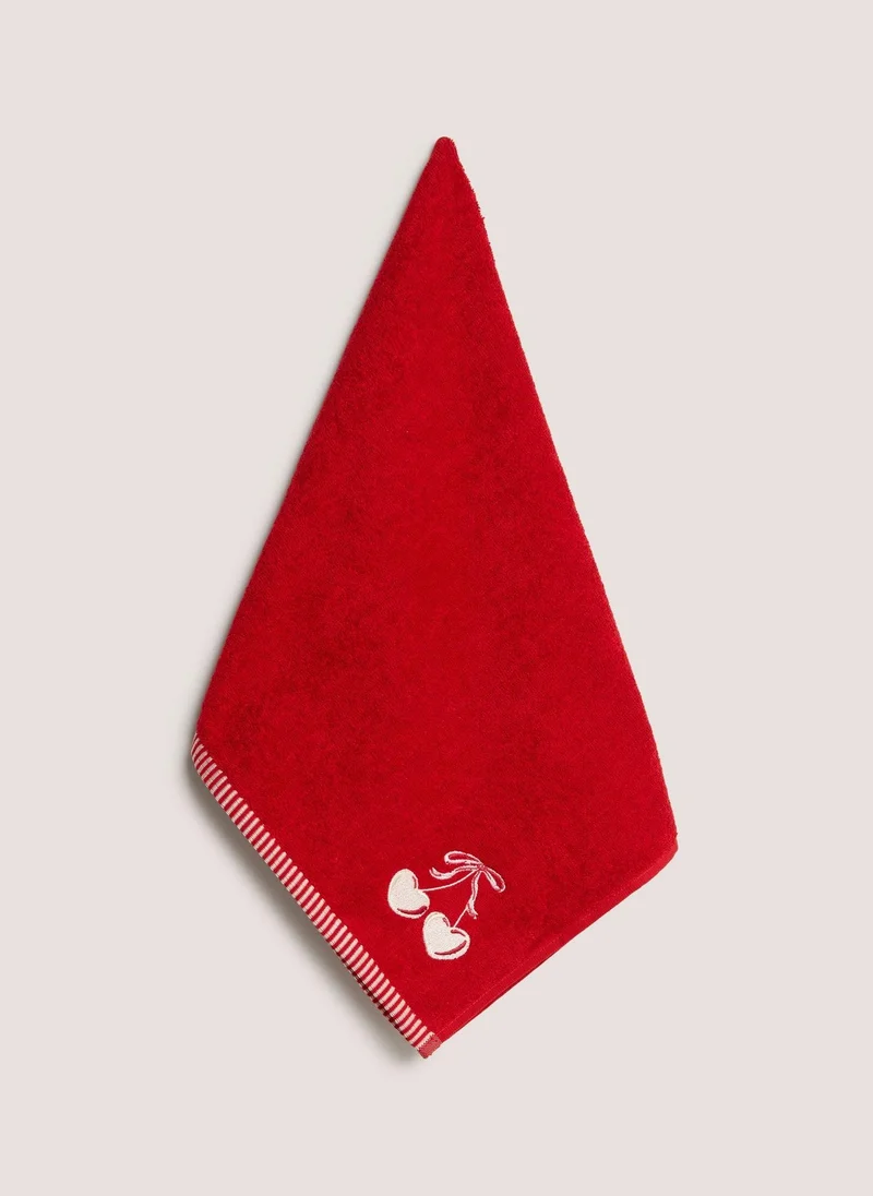 ماتلان Red Cherry Embroidered Hand Towel