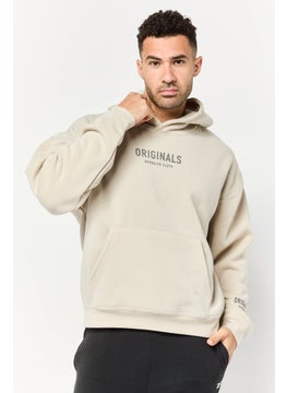 Originals by Brooklyn Cloth Men Brand Logo Long Sleeve Hoodie, Light Grey  - Image 1
