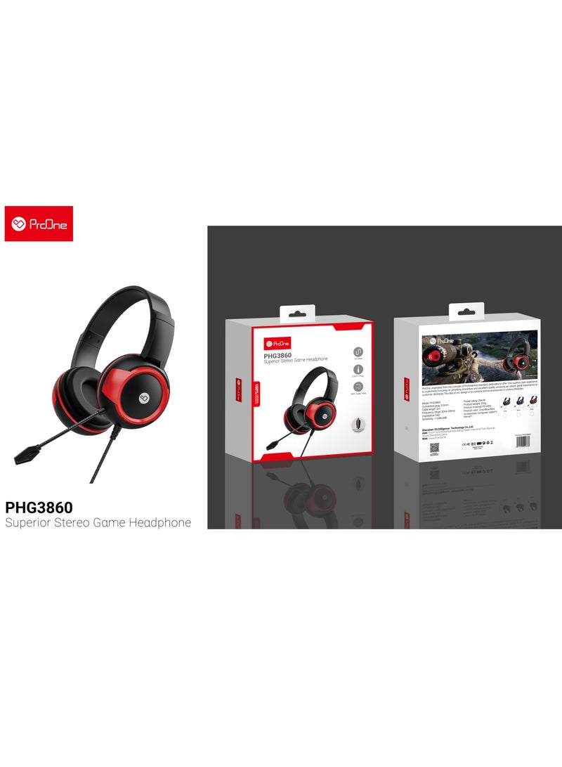 ProOne ProOne PHG3860 Gaming Headset - Memory Foam Cushion - for PC, Mac, PS4, PS5, Switch, Xbox One, Xbox Series X|S, Mobile - 3.5mm Audio Jack - Lightweight 255g - ABS+PP Material - Image 5