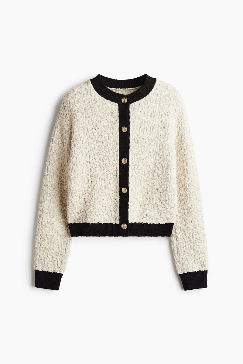 H&M Textured-Knit Cardigan