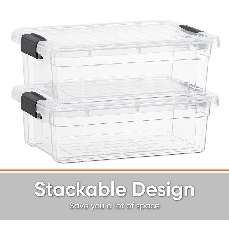 Superio Clear Storage Boxes with Lids, 1.27 Quart Plastic Container Bins for Organizing, Stackable Crates, BPA Free, Non Toxic, Odor Free, Organizers for Home, Office and Dorm, 2 Pack - Image 4
