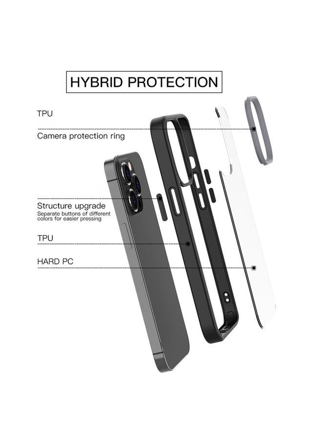 زبون جراب لهاتف iPhone 13 mini Ming Shield Hybrid Frosted شفاف من البولي كربونات + جراب TPU مقاوم للخدش والصدمات - Image 3