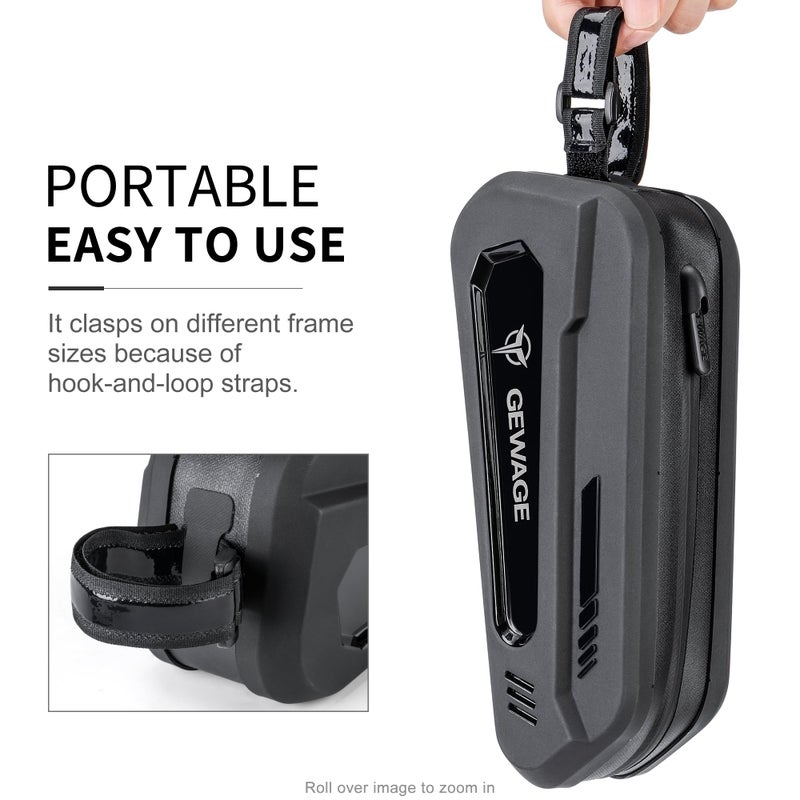 GEWAGE Bike Bag Bicycle Front Frame Bag Bike Phone Holder Bike Phone Bag Top Tube Bag Handlebar Bags Bike Accessories for Mountain Road Bike, Black - Image 3