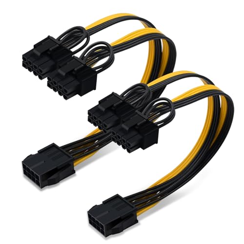 COMeap (2-Pack) CPU to GPU, CPU 8 Pin Female to Dual PCIe 8 Pin (6+2) Male Splitter Cable for Graphics Card BTC Miner 9-inch (23cm) - Image 1