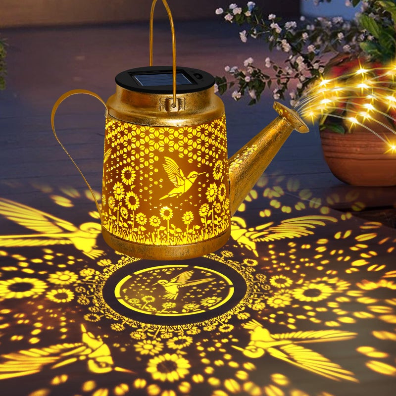 ostritec Hummingbird Solar Lanterns Garden Decor, Outdoor Waterproof Watering Can with Shepherd Hook, Solar Garden Decor for Yard Outdoor Landscape Pathway, Gifts for Women Mom Grandma Birthday Christmas Gifts - Image 2