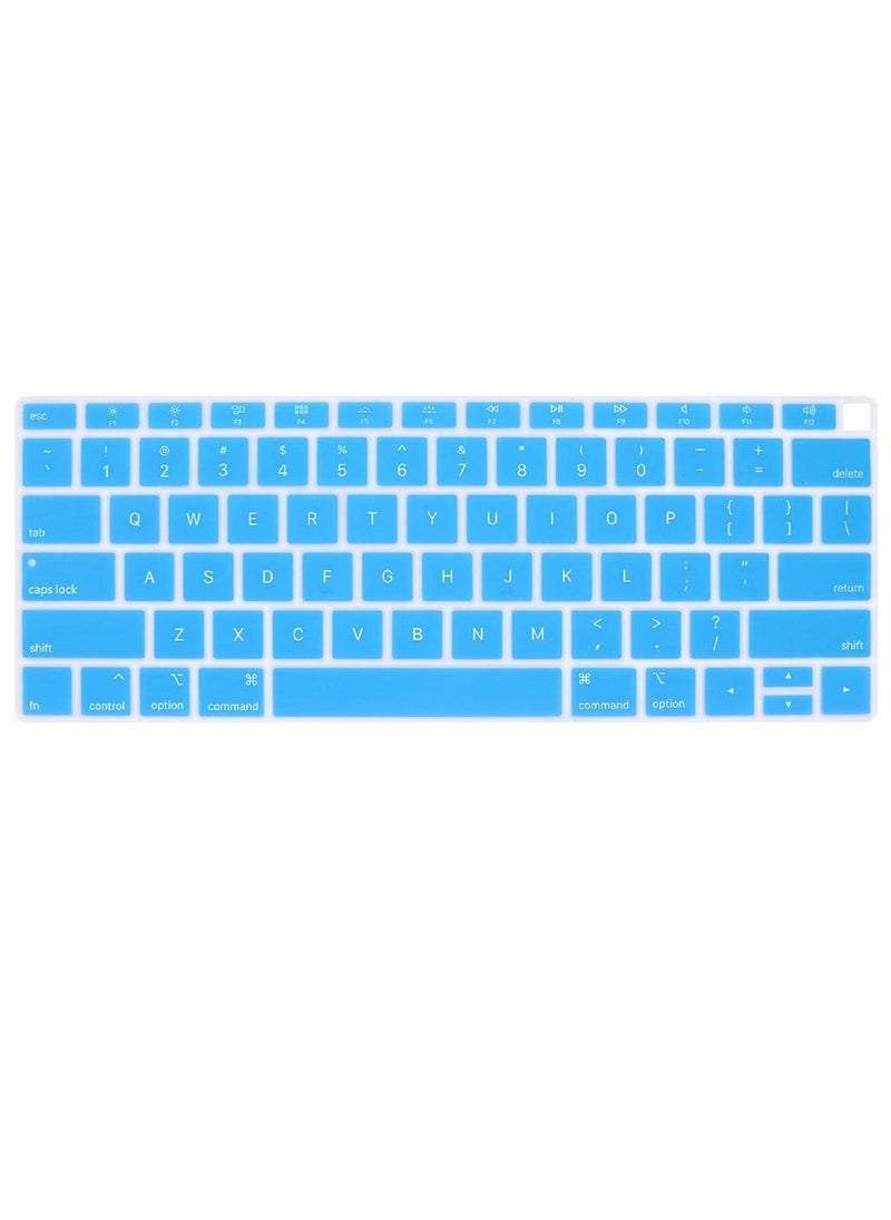 US Layout English Keyboard Cover for MacBook New Air 13 Inch with Retina Display and Touch ID Model A1932 Release 2018/2019 Sky Blue