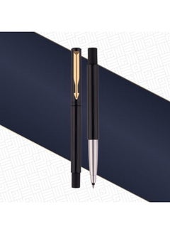 PARKER Vector Standard Gold Trim Roller Ball Pen| Black Body Color | Ink Color - Blue | Novel Gifts For Professionals | Premium Pens For Personal & Professional Use  - Image 2