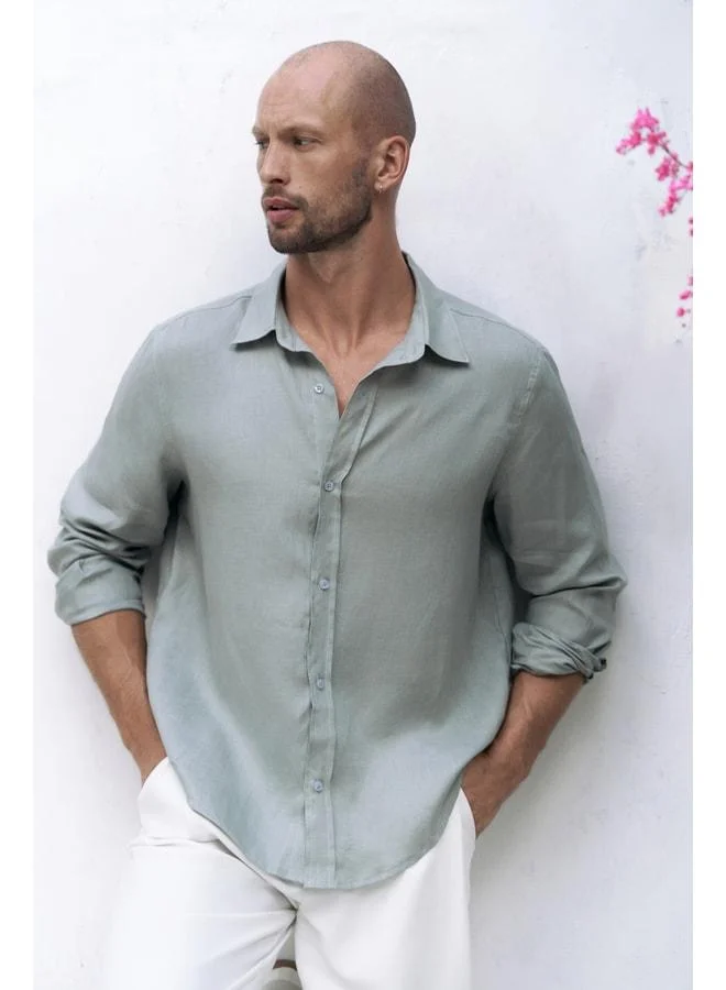 Bohemai Bice Mint Linen Oversized Men's Shirt.
