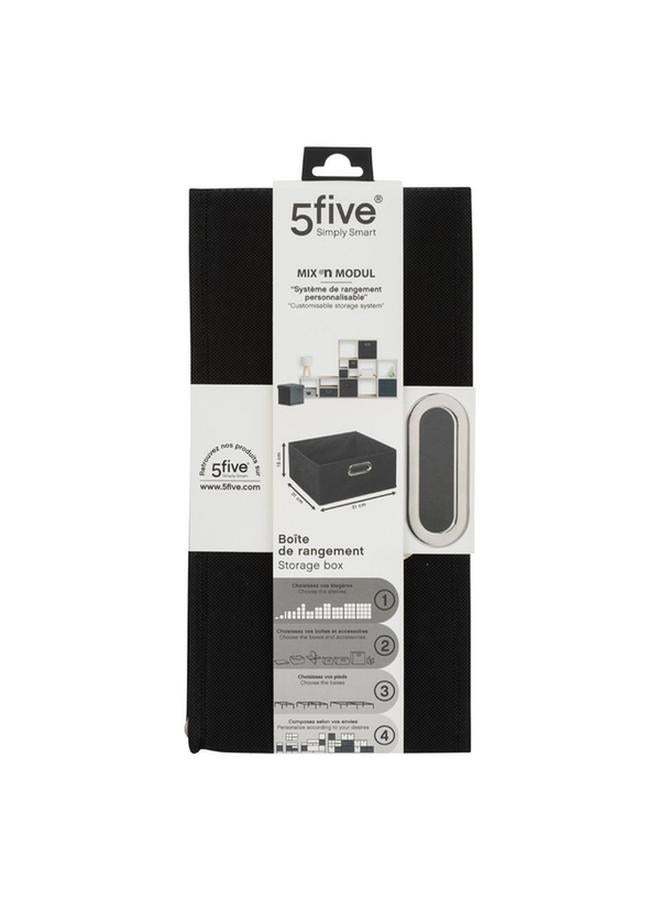 Five Simply Smart Polypropylene and Metal Foldable Storage Box Black 31 x 15cm 138886J - Image 4