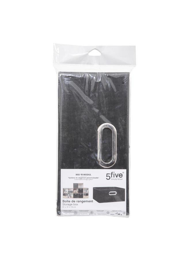 Five Simply Smart Polypropylene and Metal Foldable Storage Box Black 31 x 15cm 138886J - Image 5