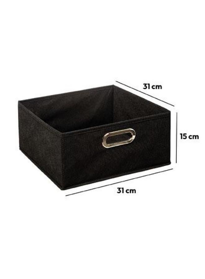 Five Simply Smart Polypropylene and Metal Foldable Storage Box Black 31 x 15cm 138886J - Image 3