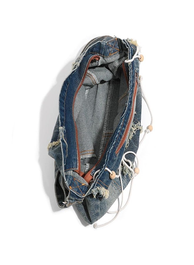 NIGEDU Casual Women Shoulder Bag Denim Crossbody Handbag High Capacity Female Messenger Purse Bags (Blue) - Image 5