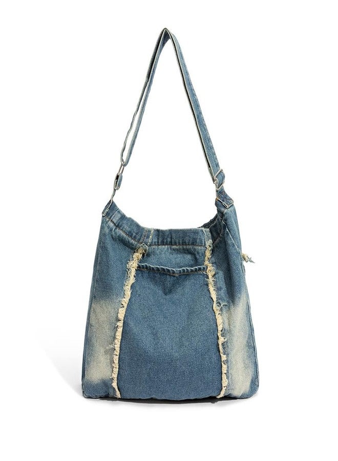 NIGEDU Casual Women Shoulder Bag Denim Crossbody Handbag High Capacity Female Messenger Purse Bags (Blue) - Image 4