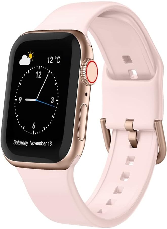 Recoppa - Sport Band Compatible with Apple Watch Bands 49mm 45mm 44mm 42mm 41mm 40mm 38mm, Soft Silicone Wristbands Replacement Strap with Classic Clasp for iWatch Series SE 8 7 6 5 4 3 2 1 Utral for Women Men - Image 1