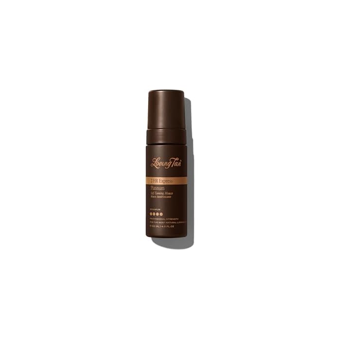 Loving Tan Platinum 2HR Express Self Tanning Mousse, Darkest Shade Yet -Streak Free, Professional Quality Sunless Tanner -5+ Applications per Bottle, Naturally Derived DHA, 4 Fl Oz -Packaging May Vary