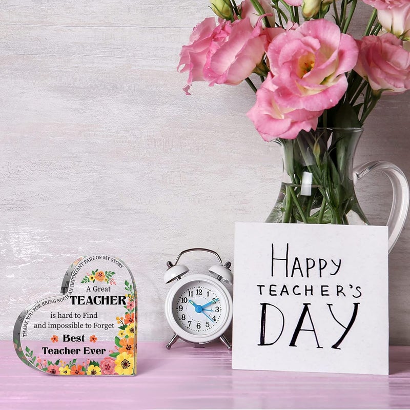 Perthlin Acrylic Best Teacher Appreciation Gifts for Women Thank You Teacher Gifts from Student End of Year Graduation Present for Office Desk Paperweight Keepsake Decor(Heart Flowers) - Image 5