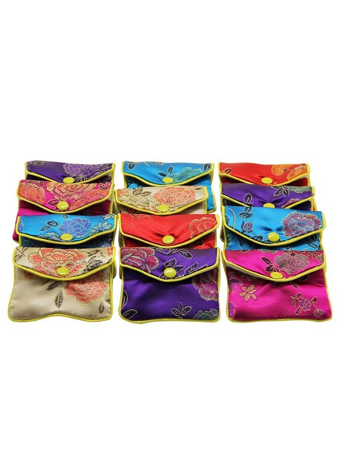 MorTime MorTime Jewellery Jewelry Silk Purse Pouch Gift Bags, Multiple Colors, Pack of 12 (Small) - Image 1