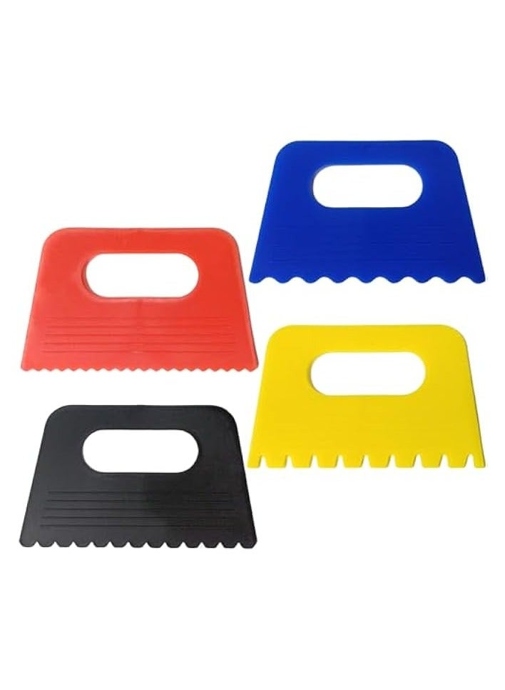 PROMASS Plastic Paint Scraper, Plastic Putty Knife Putty Plastic Spreader Spackle Tool Plastic Putty Knife scraper Tool Kids Putty Scraper for Art 4pcs  - Image 1