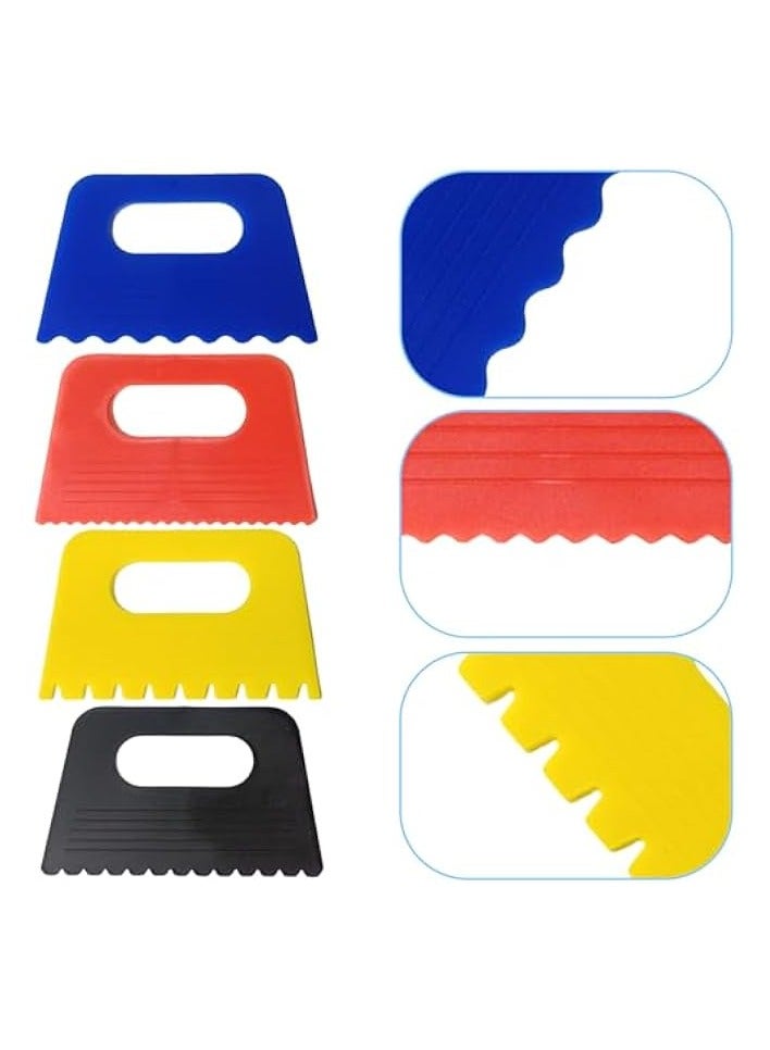 PROMASS Plastic Paint Scraper, Plastic Putty Knife Putty Plastic Spreader Spackle Tool Plastic Putty Knife scraper Tool Kids Putty Scraper for Art 4pcs  - Image 2