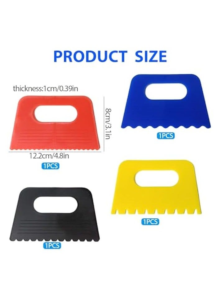 PROMASS Plastic Paint Scraper, Plastic Putty Knife Putty Plastic Spreader Spackle Tool Plastic Putty Knife scraper Tool Kids Putty Scraper for Art 4pcs  - Image 5