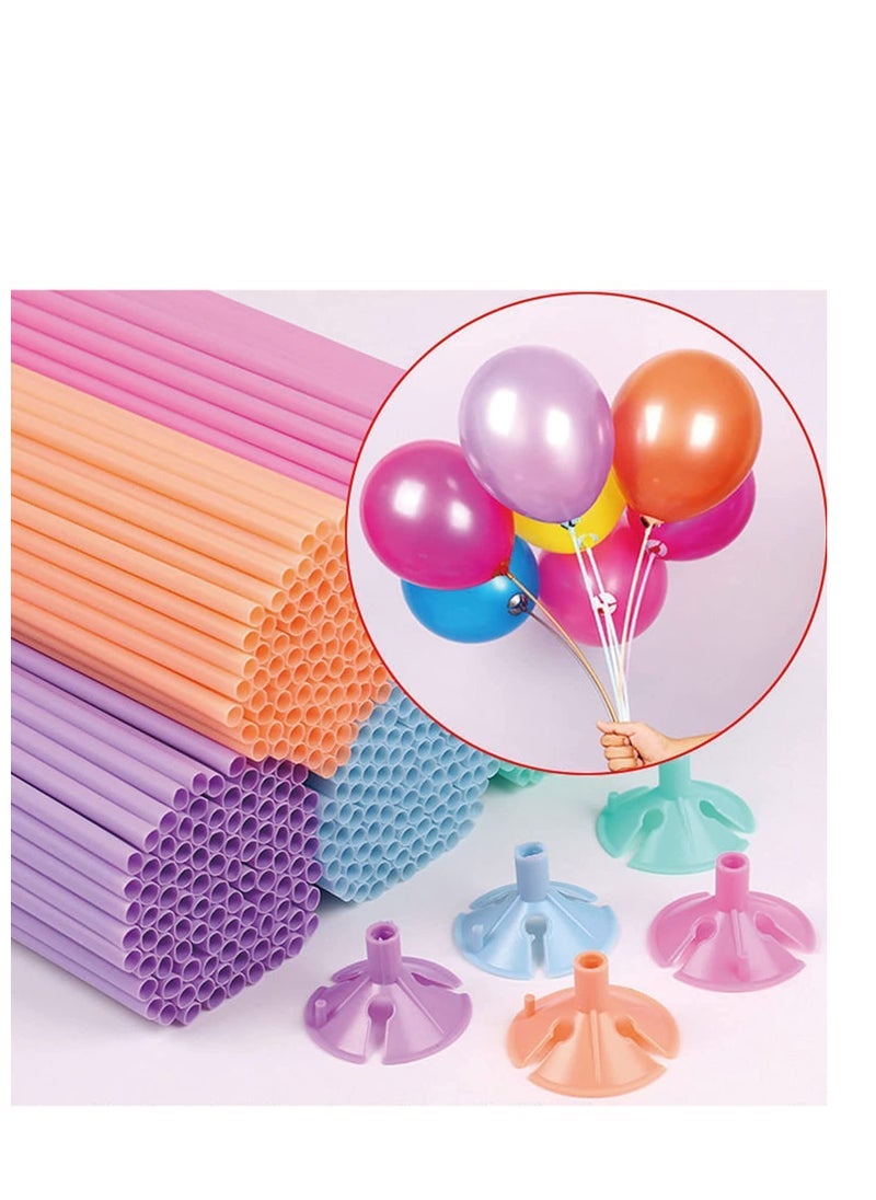 MARKQ Balloon Sticks with Cups, 50 Pieces Balloon Stick Holders for Holidays, Anniversary Wedding Birthday Party Decoration (mixed color light) - Image 3