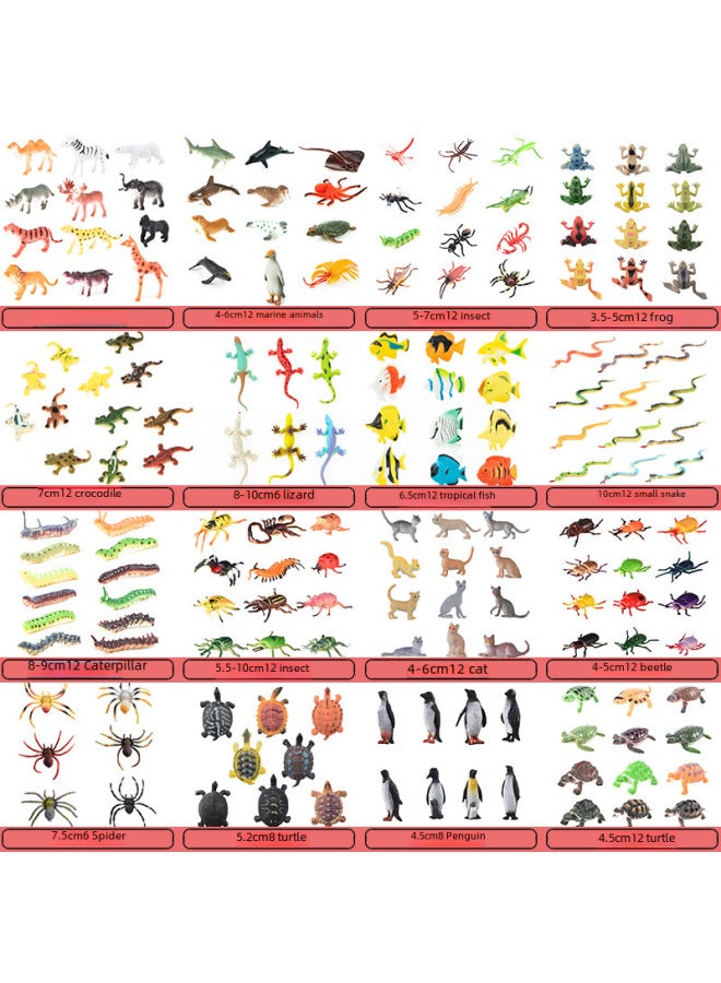 Simulation Animal Model Insect Model Toy Simulation Small Snake Turtle Turtle Wild Insect Early Education Toy-Color:070-12 Caterpillar  - Image 2