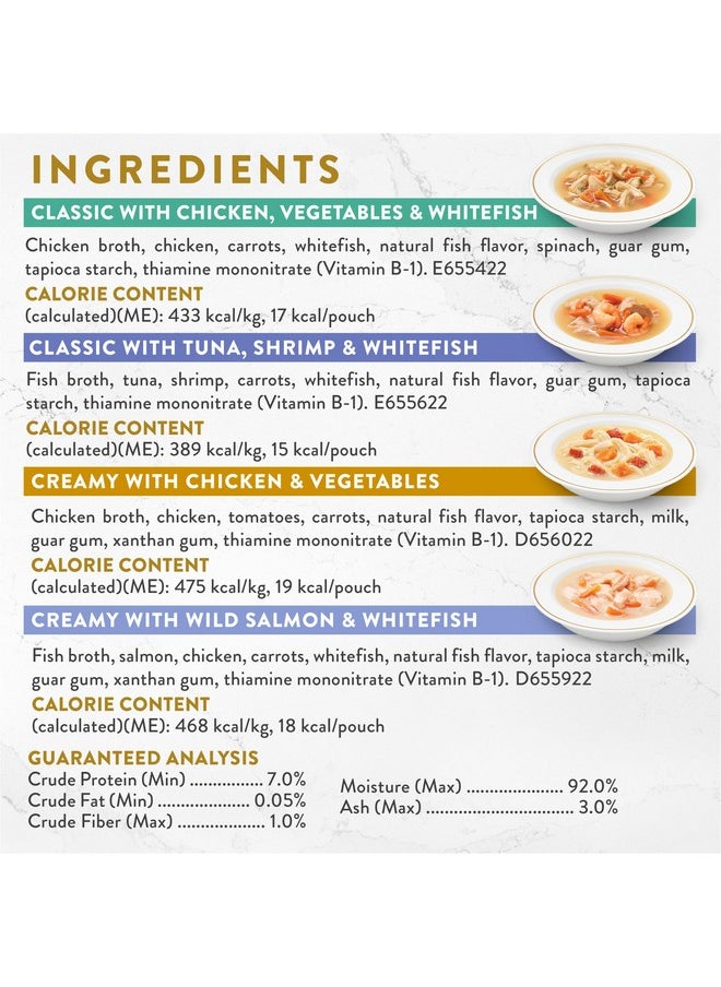 فانسي فيست مجموعة متنوعة من طعام القطط الرطب الخالي من الحبوب من Y Feast Broth Complement Chicken And Seafood - (عبوة من 20 كيسًا) 1.4 أونصة  - Image 5