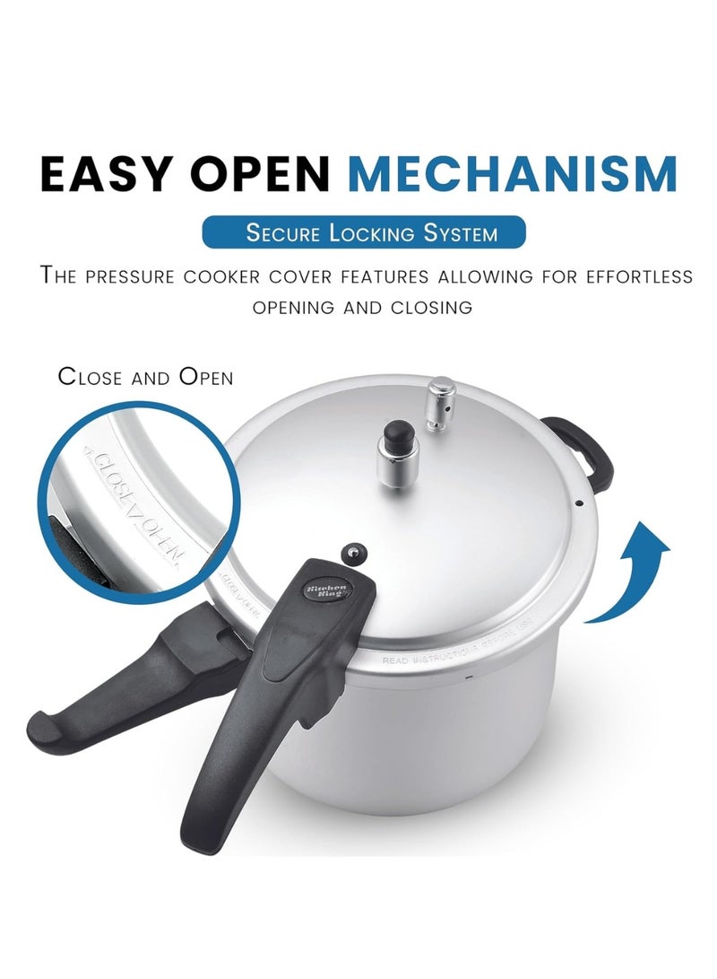 Kitchen King 5Liters Kitchen King Feast Pressure Cooker, 4 Point Safety System, Smart Cooking Technology, Promotes Healthy Cooking, PFOA Free, Energy Saving Meals for Professionals & Home Use, 5 Liters Silver - Image 4