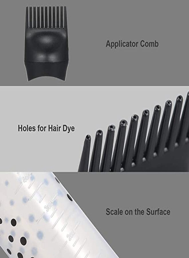 LUXURIA Plastic Hair Oil/Hair Dyeing Coloring Applicator Bottles Root Comb Applicator Bottle Dispenser With Comb Salon Hair Tools(1Pc) (Black), 120 ML - Image 3