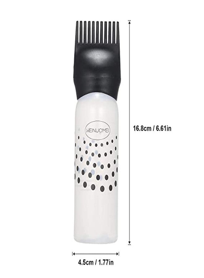 LUXURIA Plastic Hair Oil/Hair Dyeing Coloring Applicator Bottles Root Comb Applicator Bottle Dispenser With Comb Salon Hair Tools(1Pc) (Black), 120 ML - Image 4